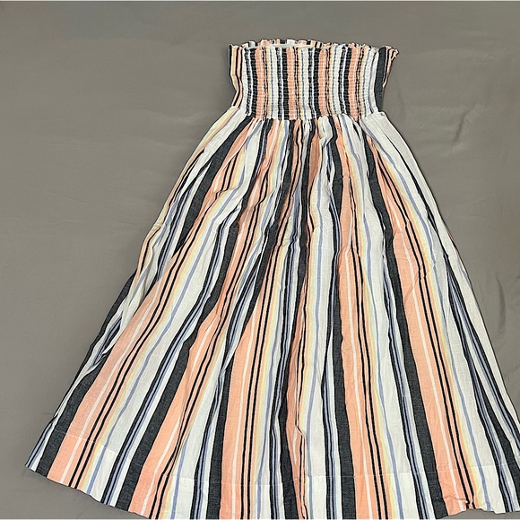 Free People Lilah multicolor Striped pleated Midi Dress size M - Picture 4 of 17
